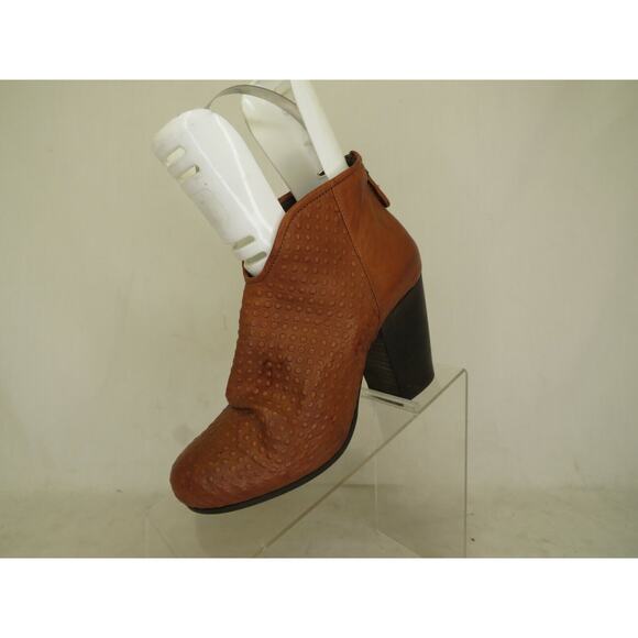 Latitude Femme Womens Brown Leather Slouch Zip Ankle Fashion Boots Size 37 EUR - Picture 1 of 12